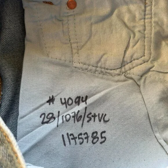 Re/Done Levi’s 501 Fray Hem, Size 28